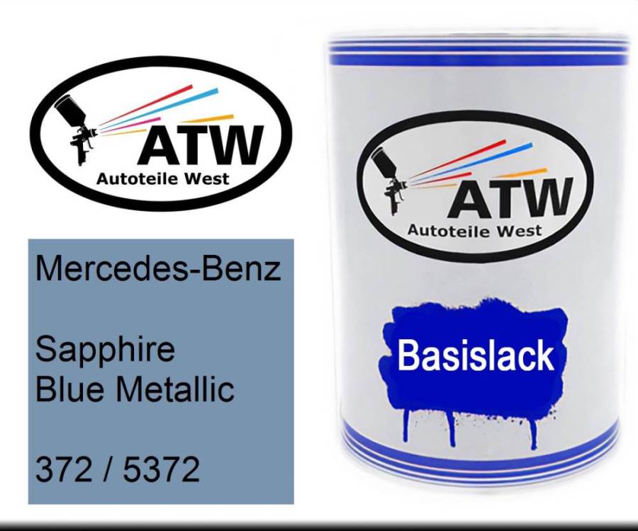 Mercedes-Benz, Sapphire Blue Metallic, 372 / 5372: 500ml Lackdose, von ATW Autoteile West.